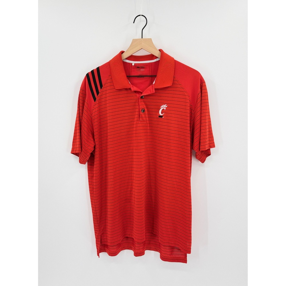 Adidas Cincinnati Bearcats Mens L Climacool Polo Shirt Collegiate Sportswear